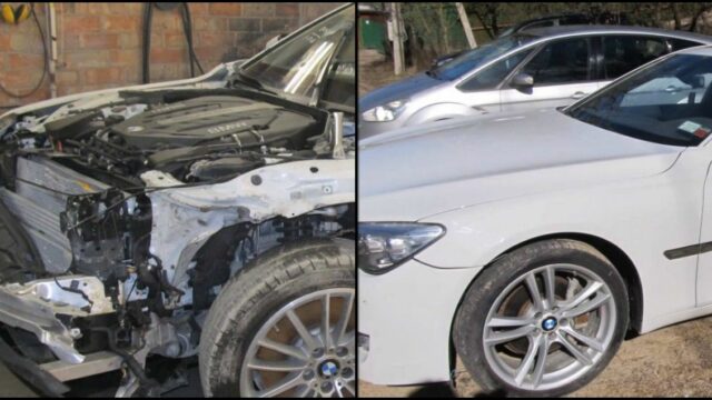 BMW 7 Series Totaled collage