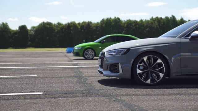 2018-Audi-RS4-Avant-vs-2018-Audi-RS3-Sedan-drag-race